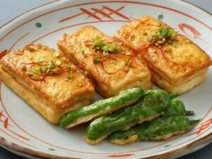 豆腐のジョン風野菜添え